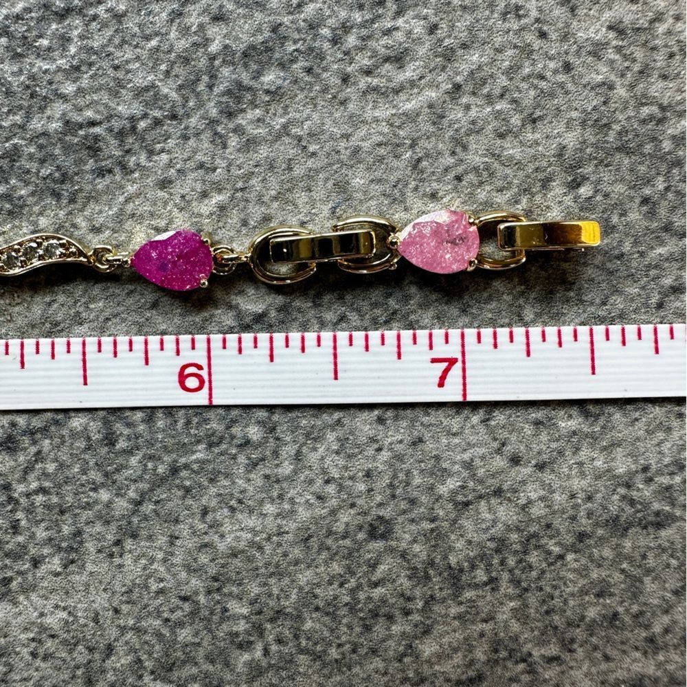 NEW Yellow Gold Pear Shaped Multicolor Galaxy Candy Stones 6.5” or 7.5” Bracelet - Picture 10 of 16